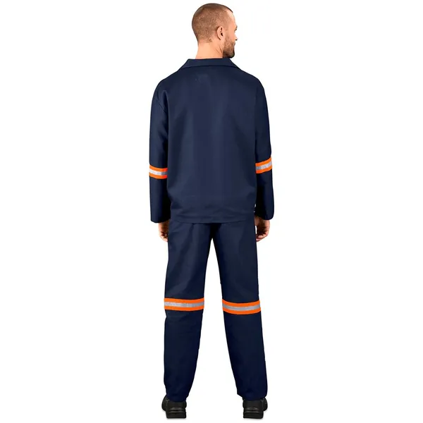 Technician 100% Cotton Conti Suit - Reflective Arms & Legs - Orange Tape Technician 100% Cotton Conti Suit - Reflective Arms & Legs - Orange Tape