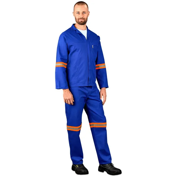 Technician 100% Cotton Conti Suit - Reflective Arms, Legs & Back - Orange Tape Technician 100% Cotton Conti Suit - Reflective Arms, Legs & Back - Orange Tape