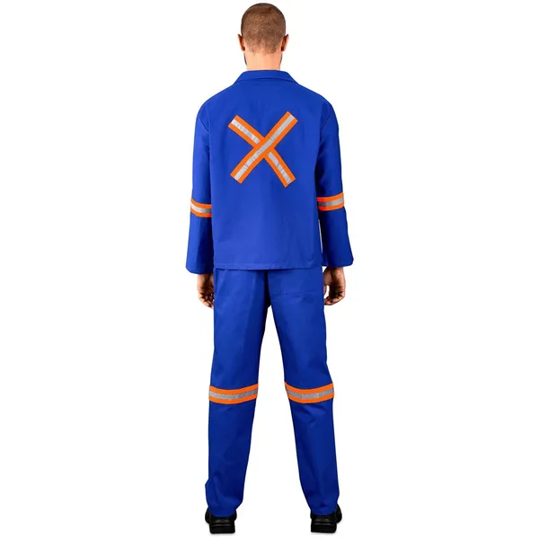Technician 100% Cotton Conti Suit - Reflective Arms, Legs & Back - Orange Tape Technician 100% Cotton Conti Suit - Reflective Arms, Legs & Back - Orange Tape
