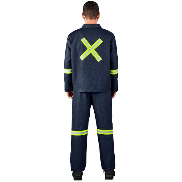 Vintage 100% Cotton Denim Conti Suit - Reflective Arms, Legs & Back - Yellow Tape Vintage 100% Cotton Denim Conti Suit - Reflective Arms, Legs & Back - Yellow Tape