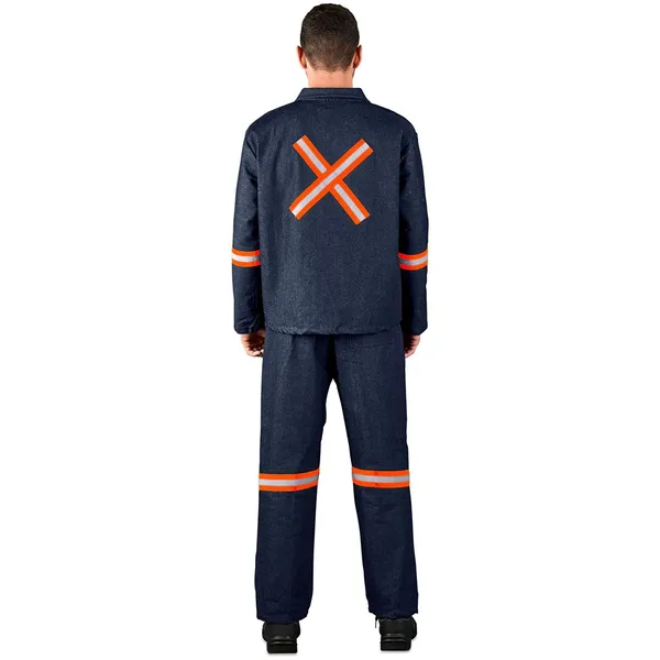 Vintage 100% Cotton Denim Conti Suit - Reflective Arms, Legs & Back - Orange Tape Vintage 100% Cotton Denim Conti Suit - Reflective Arms, Legs & Back - Orange Tape