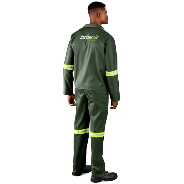 Acid Resistant Polycotton Conti Suit - Reflective Arm & Legs - Yellow Tape Acid Resistant Polycotton Conti Suit - Reflective Arm & Legs - Yellow Tape