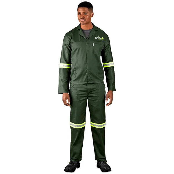 Acid Resistant Polycotton Conti Suit - Reflective Arm & Legs - Yellow Tape Acid Resistant Polycotton Conti Suit - Reflective Arm & Legs - Yellow Tape