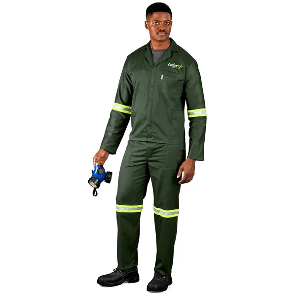 Acid Resistant Polycotton Conti Suit - Reflective Arm & Legs - Yellow Tape Acid Resistant Polycotton Conti Suit - Reflective Arm & Legs - Yellow Tape