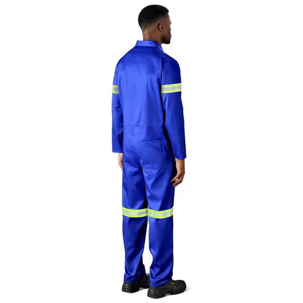 Safety Polycotton Boiler Suit - Reflective Arms & Legs - Yellow Tape Safety Polycotton Boiler Suit - Reflective Arms & Legs - Yellow Tape