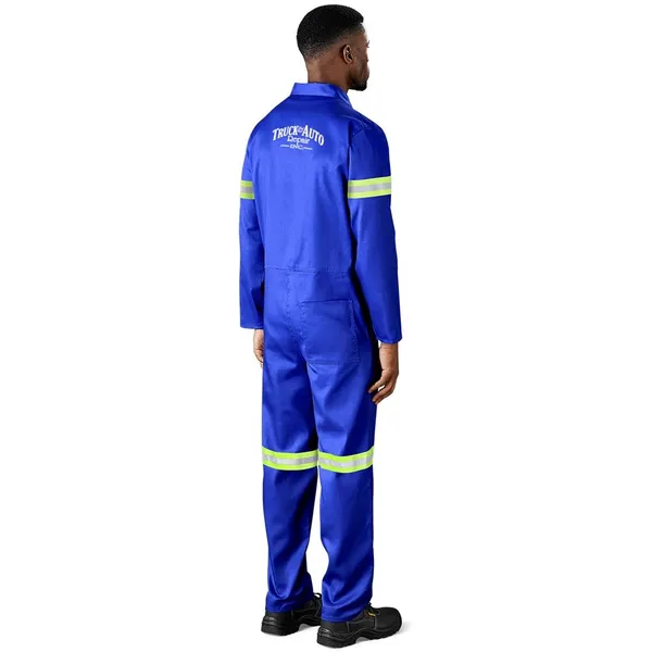 Safety Polycotton Boiler Suit - Reflective Arms & Legs - Yellow Tape Safety Polycotton Boiler Suit - Reflective Arms & Legs - Yellow Tape