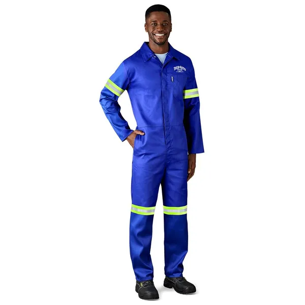 Safety Polycotton Boiler Suit - Reflective Arms & Legs - Yellow Tape Safety Polycotton Boiler Suit - Reflective Arms & Legs - Yellow Tape