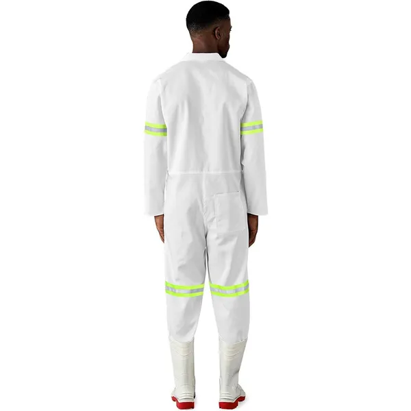 Safety Polycotton Boiler Suit - Reflective Arms & Legs - Yellow Tape Safety Polycotton Boiler Suit - Reflective Arms & Legs - Yellow Tape