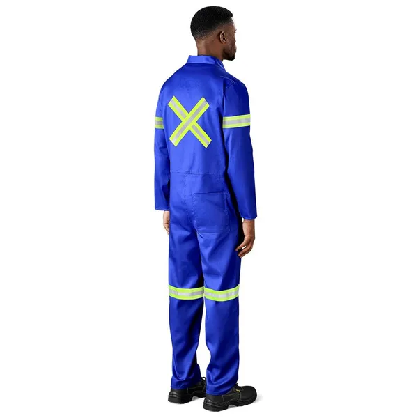 Safety Polycotton Boiler Suit - Reflective Arms Legs & Back - Yellow Tape Safety Polycotton Boiler Suit - Reflective Arms Legs & Back - Yellow Tape