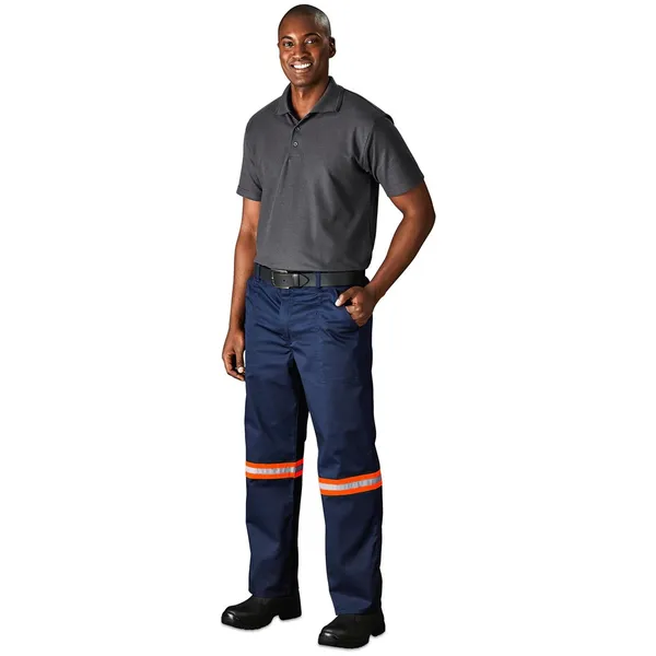 Site Premium Polycotton Pants - Reflective Legs - Orange Tape Site Premium Polycotton Pants - Reflective Legs - Orange Tape