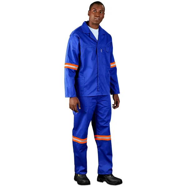 Site Premium Polycotton Pants - Reflective Legs - Orange Tape Site Premium Polycotton Pants - Reflective Legs - Orange Tape