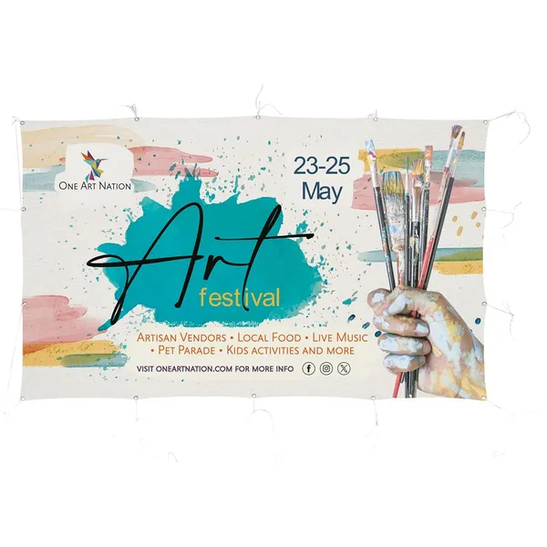 Sublimated Display Fabric Banner 2m x 1.2m Sublimated Display Fabric Banner 2m x 1.2m
