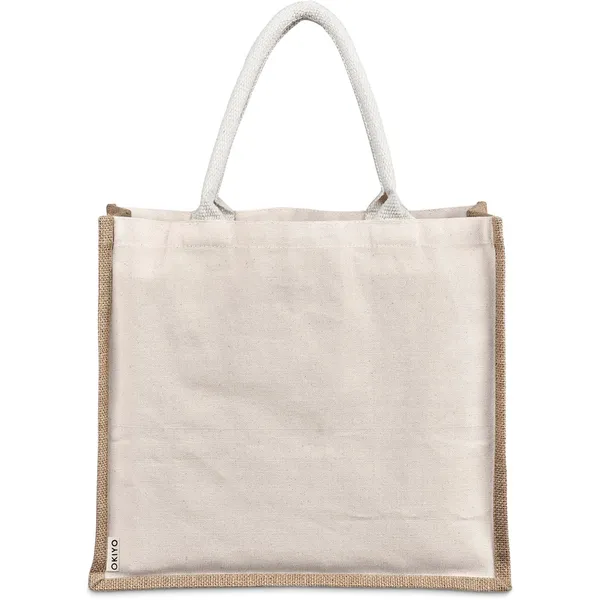 Okiyo Chinsai Maxi Jute & Cotton Tote Okiyo Chinsai Maxi Jute & Cotton Tote