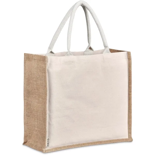 Okiyo Chinsai Maxi Jute & Cotton Tote Okiyo Chinsai Maxi Jute & Cotton Tote