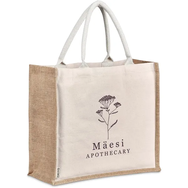 Okiyo Chinsai Maxi Jute & Cotton Tote Okiyo Chinsai Maxi Jute & Cotton Tote