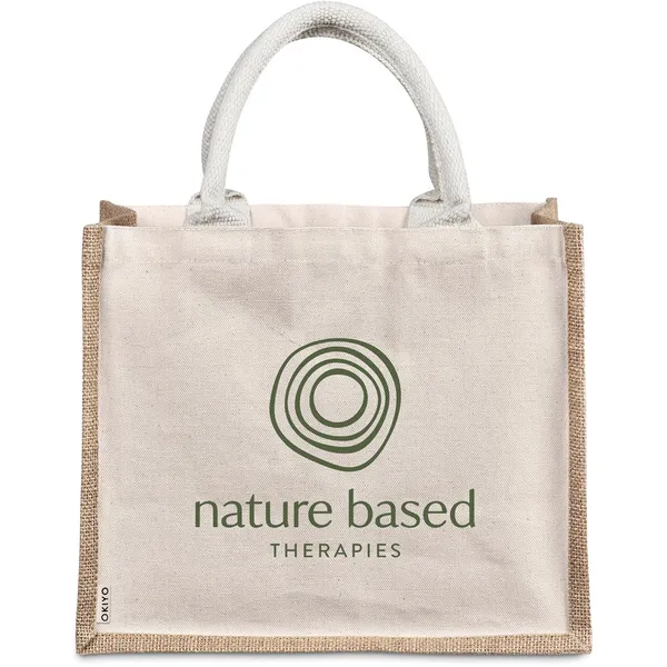 Okiyo Chinsai Midi Jute & Cotton Tote Okiyo Chinsai Midi Jute & Cotton Tote