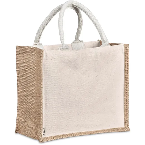 Okiyo Chinsai Midi Jute & Cotton Tote Okiyo Chinsai Midi Jute & Cotton Tote