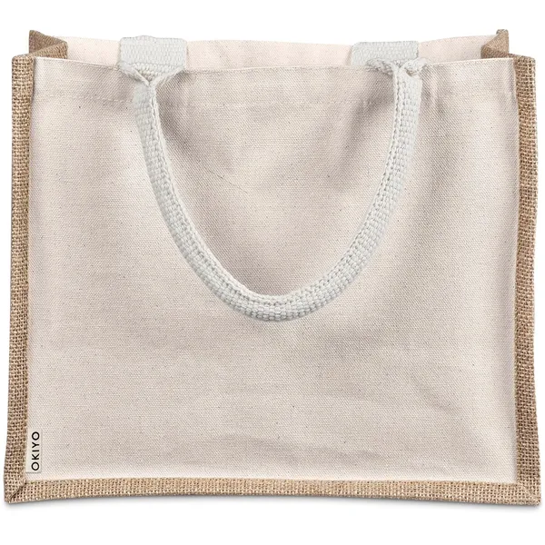 Okiyo Chinsai Midi Jute & Cotton Tote Okiyo Chinsai Midi Jute & Cotton Tote