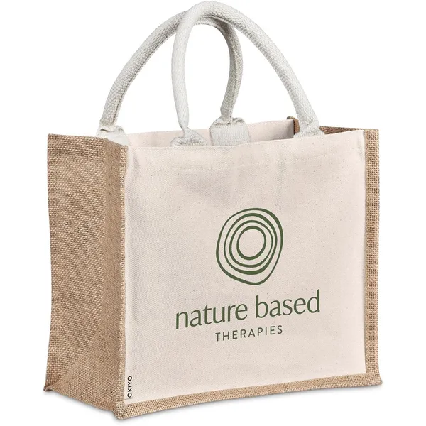 Okiyo Chinsai Midi Jute & Cotton Tote Okiyo Chinsai Midi Jute & Cotton Tote