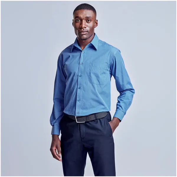 Mens Long Sleeve Micro Check Shirt Mens Long Sleeve Micro Check Shirt