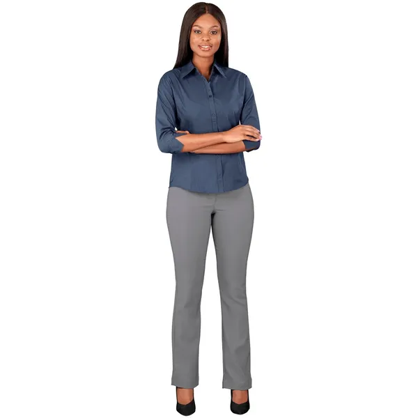 Ladies 3 4 Sleeve Micro Check Shirt Ladies 3 4 Sleeve Micro Check Shirt