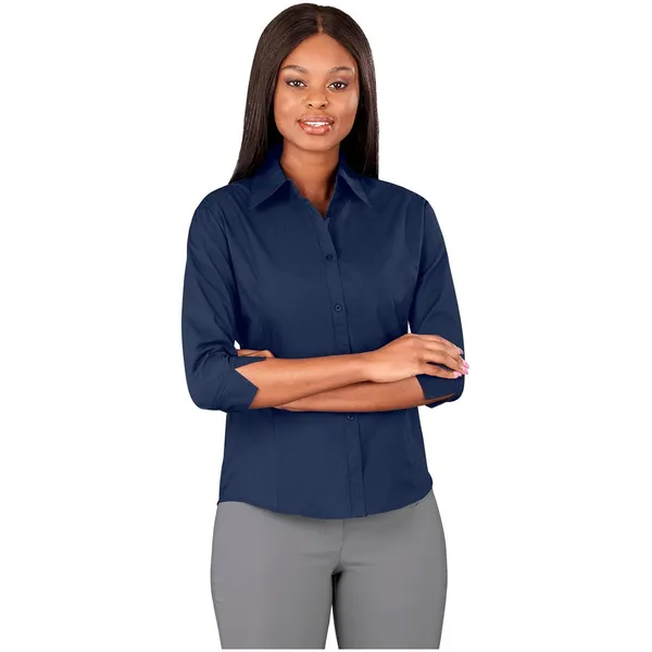 Ladies 3 4 Sleeve Micro Check Shirt Ladies 3 4 Sleeve Micro Check Shirt