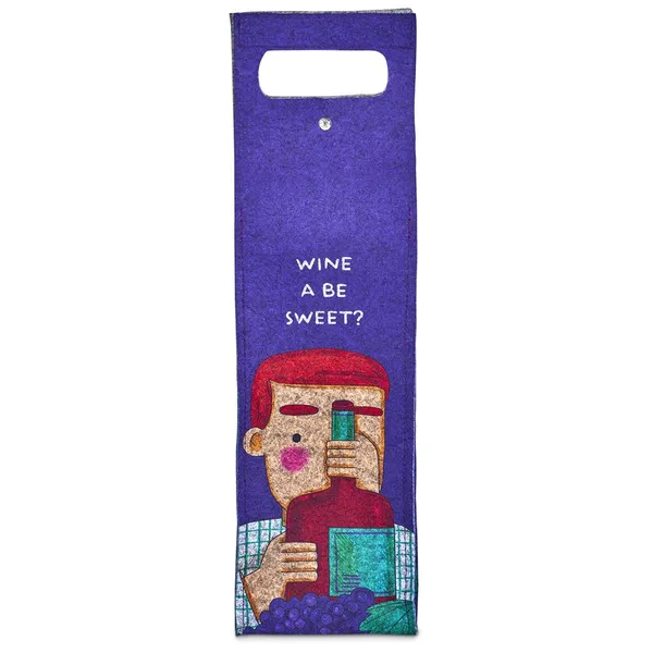 Hoppla Velto RPET Felt Single Wine Bottle Carrier Hoppla Velto RPET Felt Single Wine Bottle Carrier