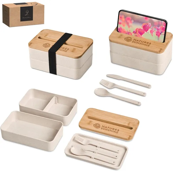 Okiyo Dura Wheat Straw Lunch Box & Phone Stand Okiyo Dura Wheat Straw Lunch Box & Phone Stand