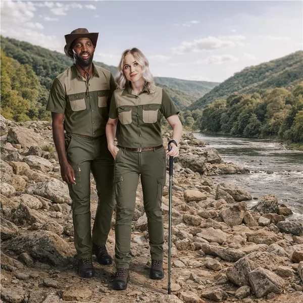Ladies Short Sleeve Serengeti 2-Tone Bush Shirt Ladies Short Sleeve Serengeti 2-Tone Bush Shirt
