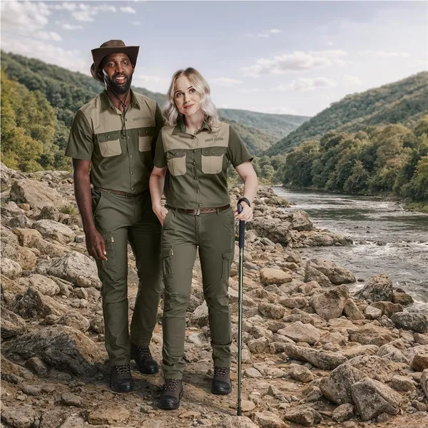 Ladies Short Sleeve Serengeti 2-Tone Bush Shirt Ladies Short Sleeve Serengeti 2-Tone Bush Shirt