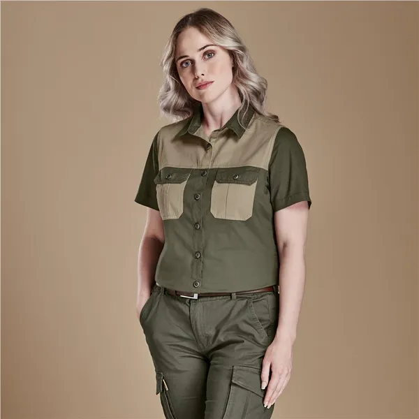 Ladies Short Sleeve Serengeti 2-Tone Bush Shirt Ladies Short Sleeve Serengeti 2-Tone Bush Shirt