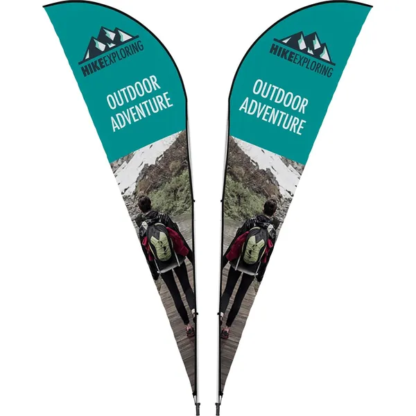 Legend 4M Sublimated Sharkfin Double-Sided Flying Banner - 1 complete unit Legend 4M Sublimated Sharkfin Double-Sided Flying Banner - 1 complete unit