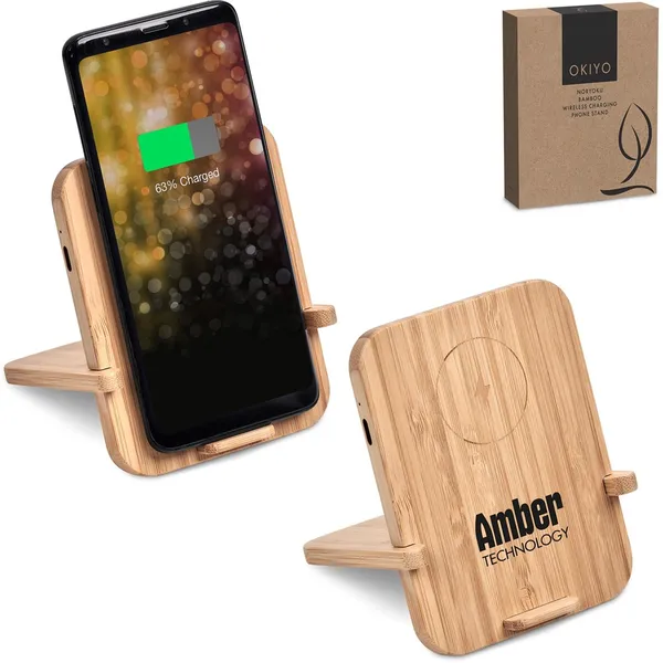 Okiyo Noryoku Bamboo Wireless Charging Phone Stand Okiyo Noryoku Bamboo Wireless Charging Phone Stand