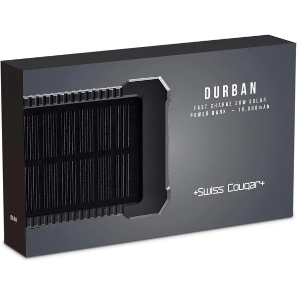 Swiss Cougar Durban Fast Charge 20W Solar Power Bank -10000mAh Swiss Cougar Durban Fast Charge 20W Solar Power Bank -10000mAh