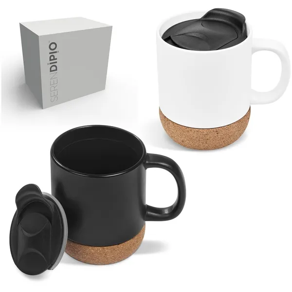 Serendipio Sienna Cork & Ceramic Coffee Mug - 340ml | Three6ixty