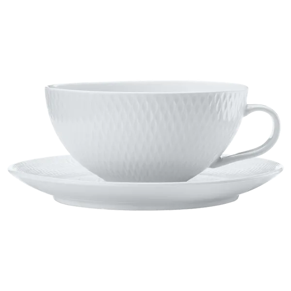 White Basics Diamonds Tea Cup and Saucer Low 250ml White Basics Diamonds Tea Cup and Saucer Low 250ml