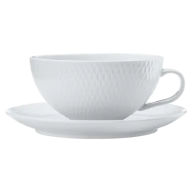 White Basics Diamonds Tea Cup and Saucer Low 250ml White Basics Diamonds Tea Cup and Saucer Low 250ml