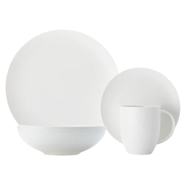 White Basics Diamonds Dinner Set 16 Piece White Basics Diamonds Dinner Set 16 Piece