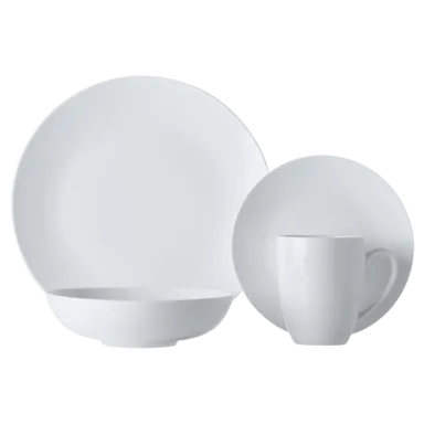 White Basics Fitzrovia Coupe Dinner Set 16 Piece White Basics Fitzrovia Coupe Dinner Set 16 Piece