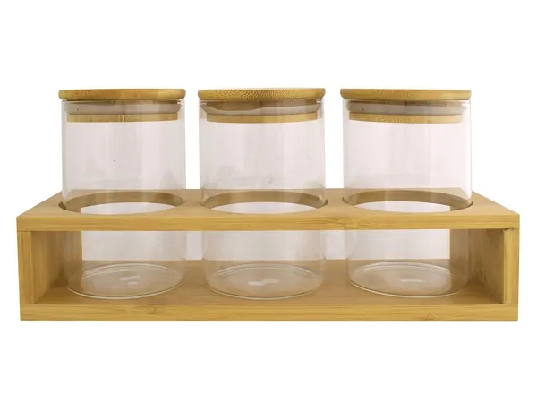 3-Piece Storage Jars & Stand 3-Piece Storage Jars & Stand