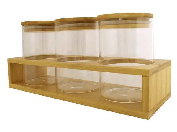 3-Piece Storage Jars & Stand 3-Piece Storage Jars & Stand