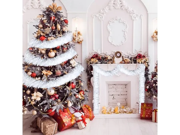 White Tinsel Garland White Tinsel Garland