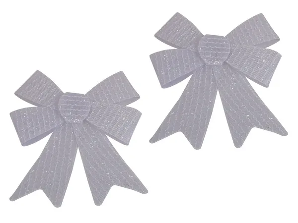 Christmas Silver Glitter Bow Set Christmas Silver Glitter Bow Set
