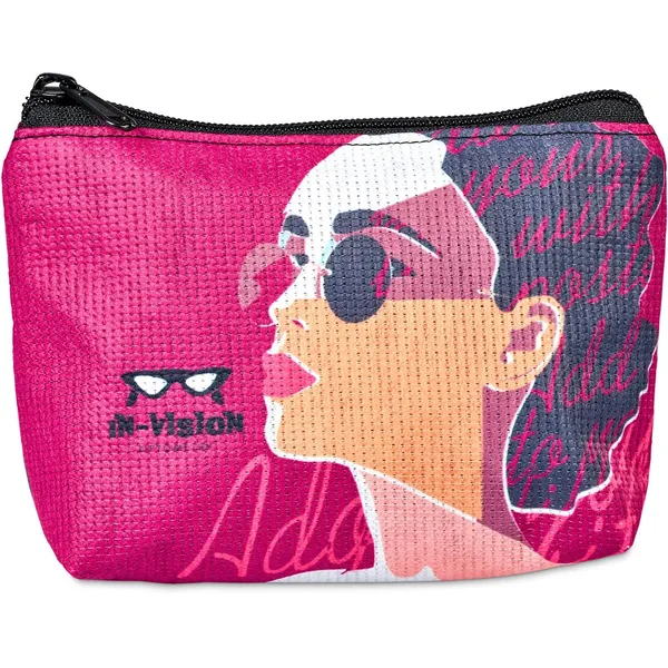 Pre-Printed Sample Hoppla Leanne RPET Stitch-Bond Mini Toiletry Bag Pre-Printed Sample Hoppla Leanne RPET Stitch-Bond Mini Toiletry Bag