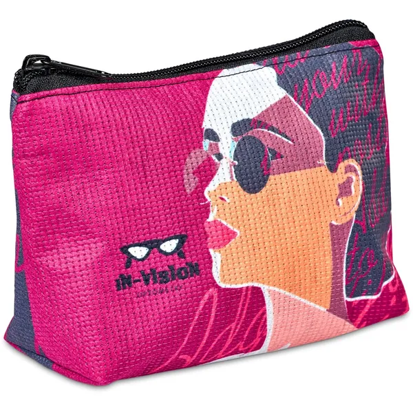 Pre-Printed Sample Hoppla Leanne RPET Stitch-Bond Mini Toiletry Bag Pre-Printed Sample Hoppla Leanne RPET Stitch-Bond Mini Toiletry Bag