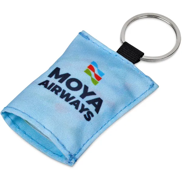 Pre-Printed Sample Hoppla Aquila Polyester Keyring Pouch with Cleaning Cloth Pre-Printed Sample Hoppla Aquila Polyester Keyring Pouch with Cleaning Cloth