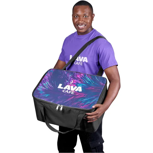 Pre-Printed Sample Hoppla Sudwala Food Delivery Cooler Bag Pre-Printed Sample Hoppla Sudwala Food Delivery Cooler Bag