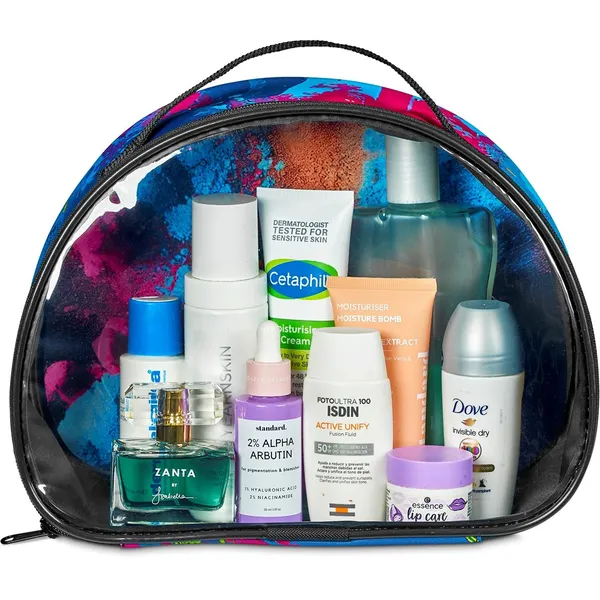 Pre-Printed Sample Hoppla Aloe Toiletry Bag With PVC Front Window Pre-Printed Sample Hoppla Aloe Toiletry Bag With PVC Front Window