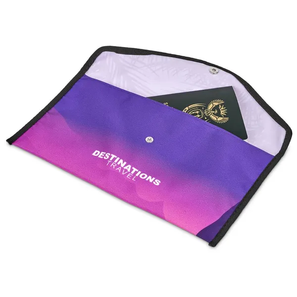 Pre-Printed Sample Hoppla Flitz Polyester Travel Wallet Pre-Printed Sample Hoppla Flitz Polyester Travel Wallet