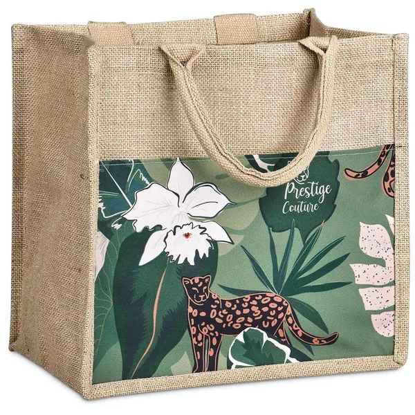 Pre-Production Sample Okiyo Nuri Sublimated Pocket Jute Tote Pre-Production Sample Okiyo Nuri Sublimated Pocket Jute Tote